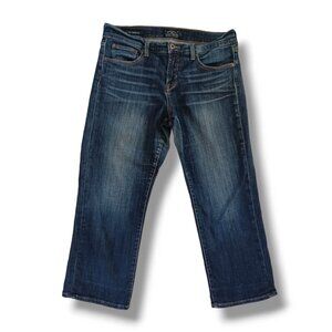 Lucky Brand Cropped Jeans Easy Rider Cop Midrise Dark Wash Stretch Size 30